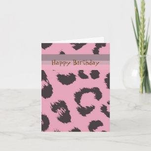 Cartão Padrão de Pelo de Leopardo de Aniversário