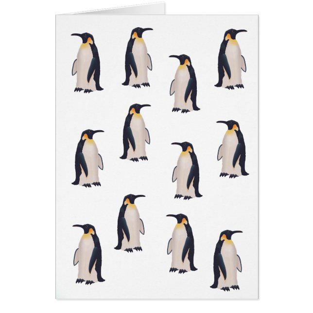 Cartão Padrão de Pinguins Fofos (Frente)