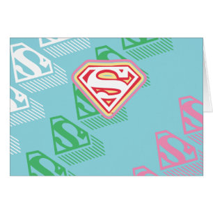 Cartão Padrão de repetição do Supergirl Pastel