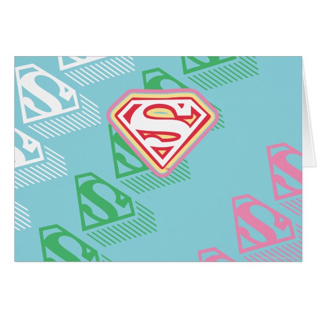 Cartão Padrão de repetição do Supergirl Pastel (Frente Horizontal)