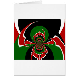 Cartão Padrão de Sinalizador Queniano Vibrante: Uma Arte 