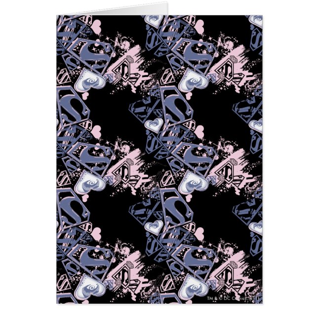 Cartão Padrão de Supergirl Pink e Púrpura (Frente)