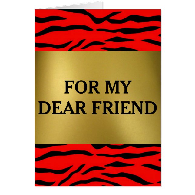 Cartão Padrão de Tigre Vermelho (Frente)