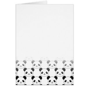 Cartão Padrão de Urso de Panda Gradiente