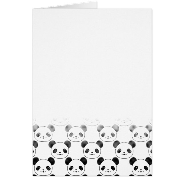 Cartão Padrão de Urso de Panda Gradiente (Frente)