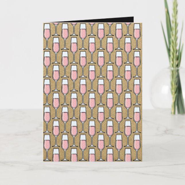 Cartão Padrão de Vinho Rosé Dourado (Frente)