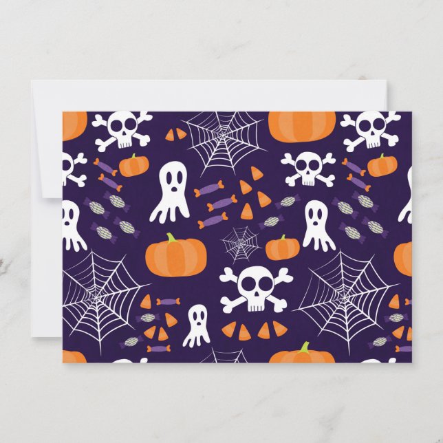 Cartão Padrão Divertido de Halloween (Frente)