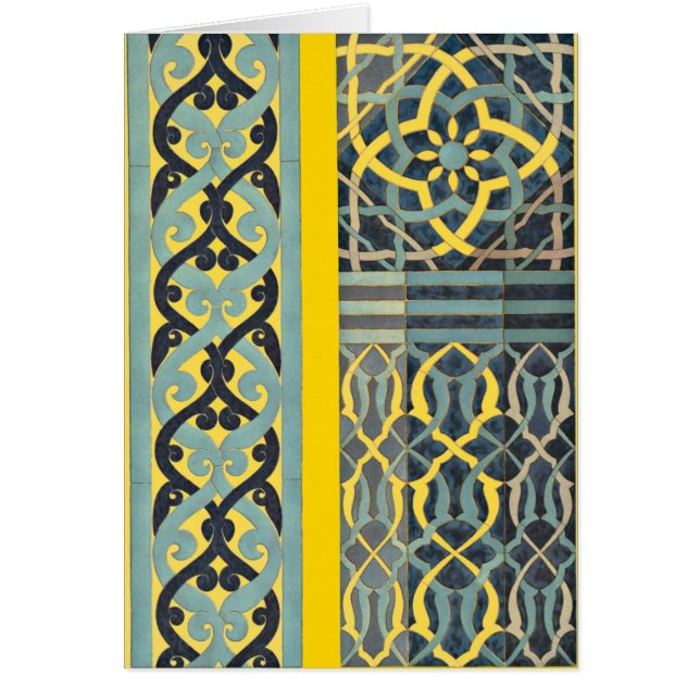 Cartão Padrão do Azulejo do mosaico qualquer cor (Frente)