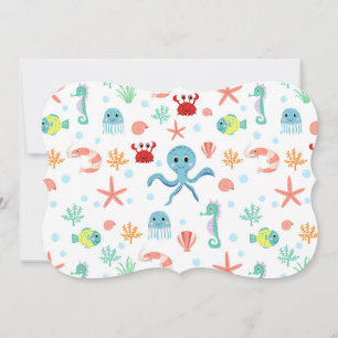 Cartão padrão do mundo marinho