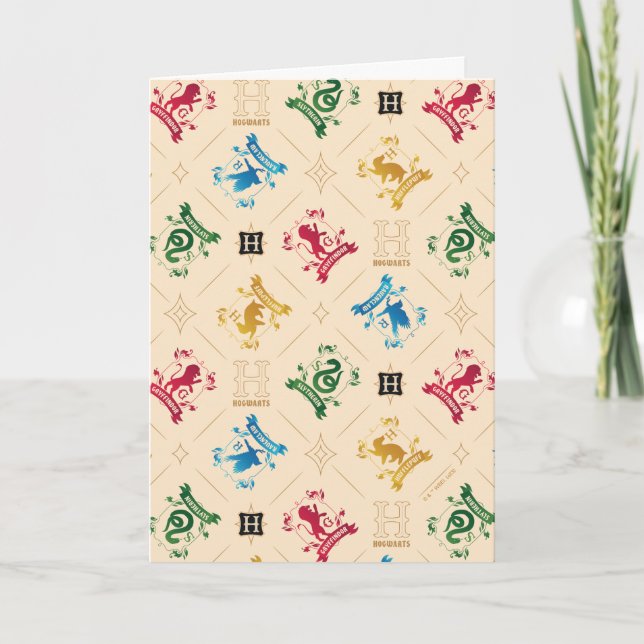 Cartão Padrão do Ornamentado HOGWARTS™ House Crests (Frente)