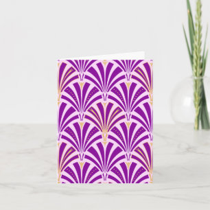 Cartão Padrão do ventilador Art Deco - roxo e orquídea