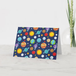 Cartão Padrão Espacial, Planetas, Estrelas, Cosmos, Galáx