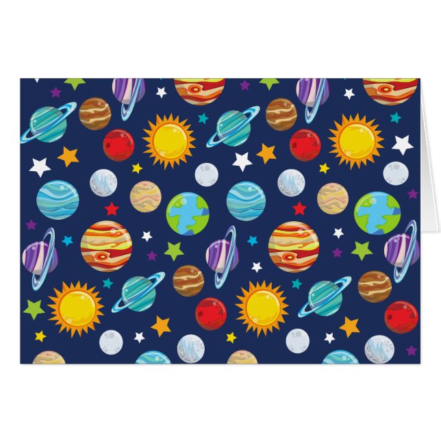 Cartão Padrão Espacial, Planetas, Estrelas, Cosmos, Galáx (Frente Horizontal)