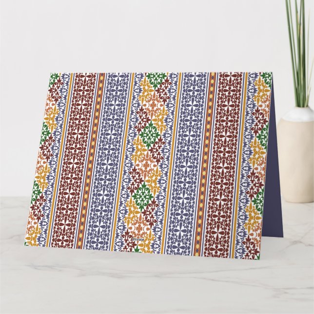 Cartão padrão étnico elegante (Verso)