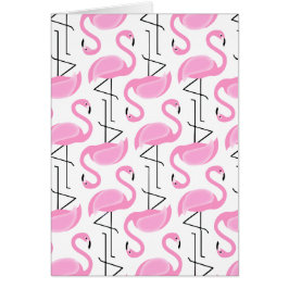 Cartão Padrão Flamingo Moderno Rosa Tropical Girly Simple