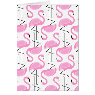 Cartão Padrão Flamingo Moderno Rosa Tropical Girly Simple