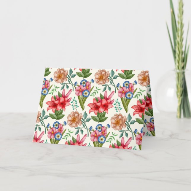 Cartão Padrão floral (Frente)