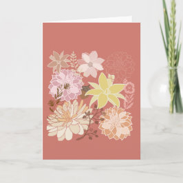 Cartão Padrão Floral Boho Rústico