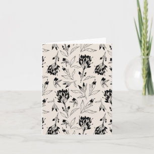 Cartão Padrão Floral Botânico Minimalista Moderno