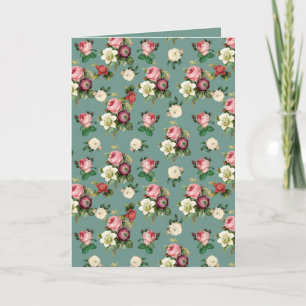 Cartão Padrão Floral Chic Vintage Vitoriano Personalizado