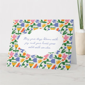 Cartão Padrão Floral de Primavera Divertido