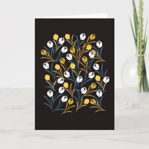 Cartão Padrão Floral de Tulipa Elegante