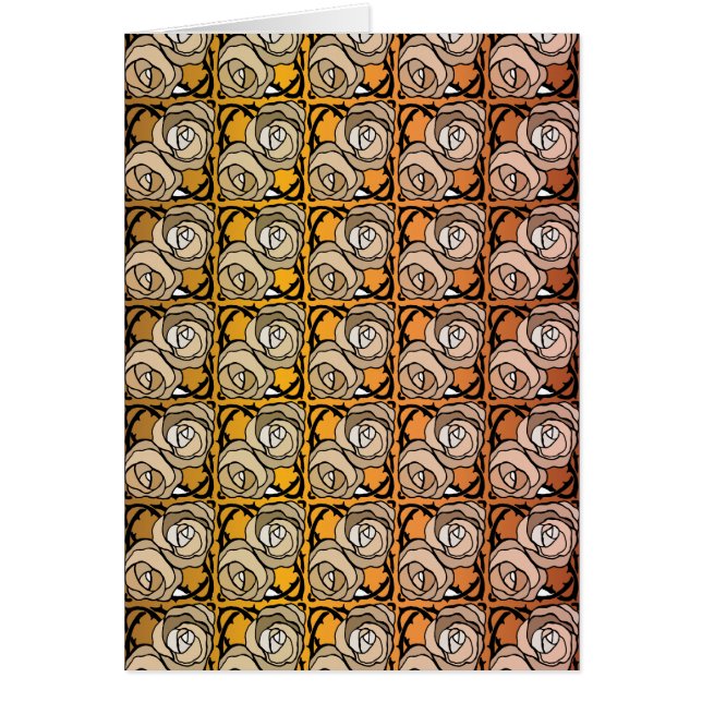 Cartão Padrão floral dos Rosas preto e dourado (Frente)