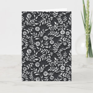Cartão Padrão Floral Elegante de Lousa