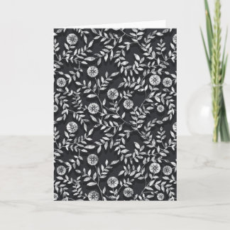 Cartão Padrão Floral Elegante de Lousa