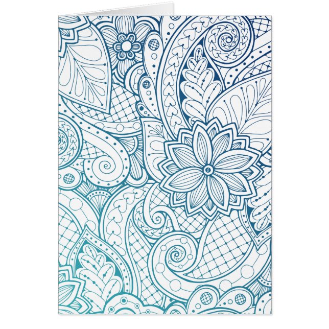 Cartão Padrão floral étnico de Mandala (Frente)