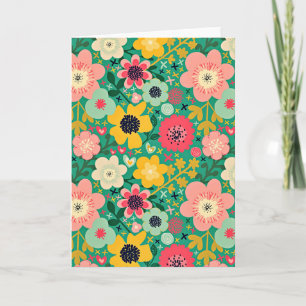 Cartão Padrão Floral Funky