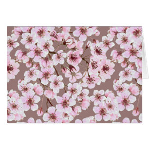Cartão Padrão florescente de cereja