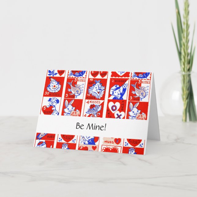 Cartão Padrão Fofo de Amor Retrô do Dia dos Namorados (Frente)