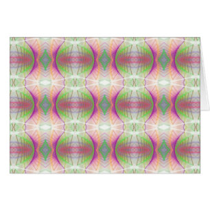 Cartão Padrão Fractal de Abstrato rosa