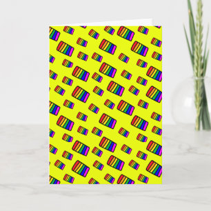 Cartão Padrão Funky Neon Rainbow Block