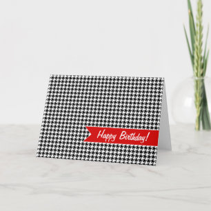 Cartão Padrão houndstooth - Preto e branco