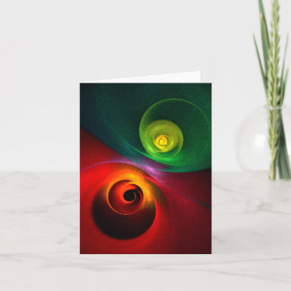 Cartão Padrão Moderno de Abstrato de Arte Yin Yang Verde