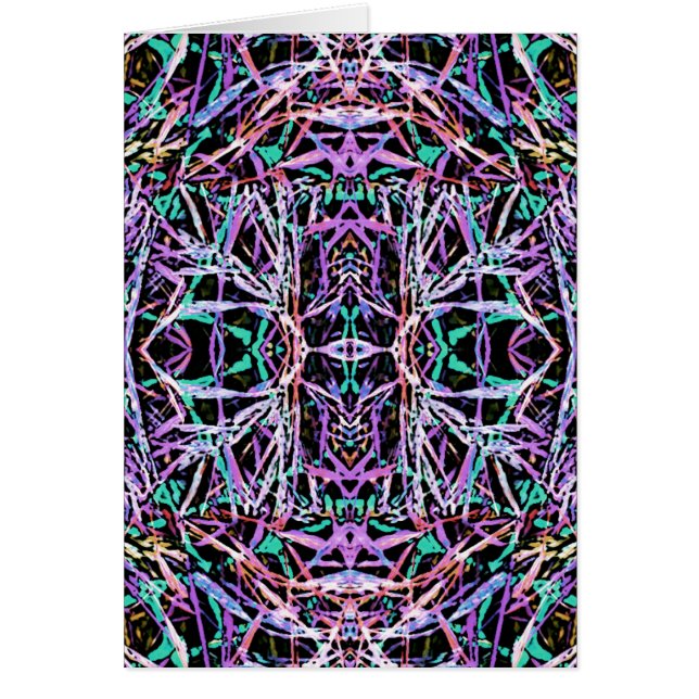 Cartão Padrão psicodélico a rosa (Frente)