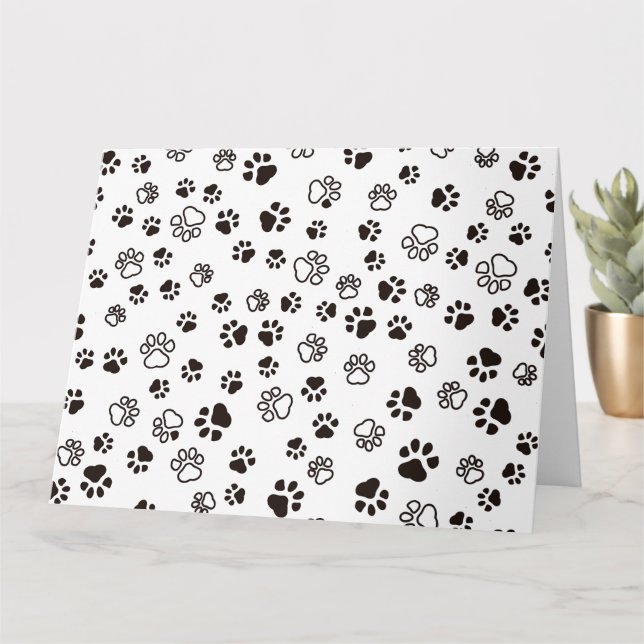 Cartão Padrão repetido de patas de Cat (Planta pequena)