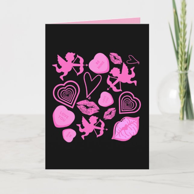 Cartão Padrão Rosa de Dia dos Namorados (Frente)