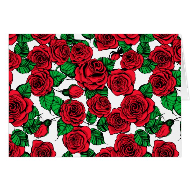Cartão padrão Rosa vermelha (Frente Horizontal)