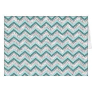 Cartão Padrão Teal e Crystal Zigzag