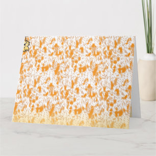 Cartão Padrão têxtil com laranja vibrante e dourado
