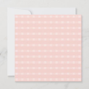 Cartão Padrão Xadrez em Rosa Corado e Pêssego Pastel