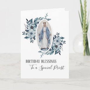 Cartão Padre Birthday   Virgem Santa Maria