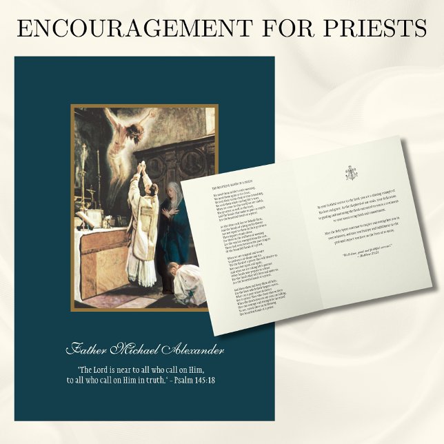 Cartão Padre Católico missa Abençoada Mary Altar (Criador carregado)