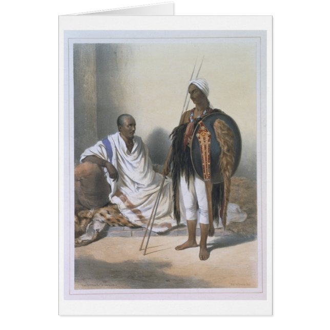 Cartão Padre e guerreiro Abyssinian, ilustração de ' (Frente)