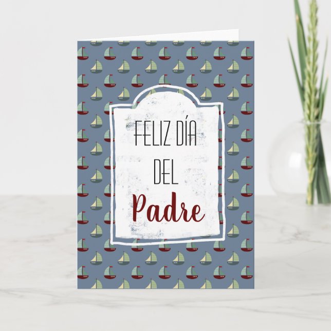 Cartão Padre Feliz Dia Del - Navios Dias de os pais espan (Frente)