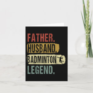 Cartão Padre Husband Badminton Legend Badminton Pai Fath