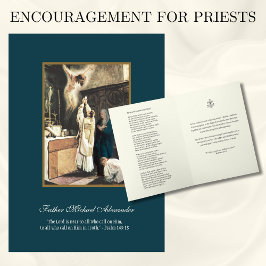 Cartão Padre Missa Católica Bendita Maria Altar